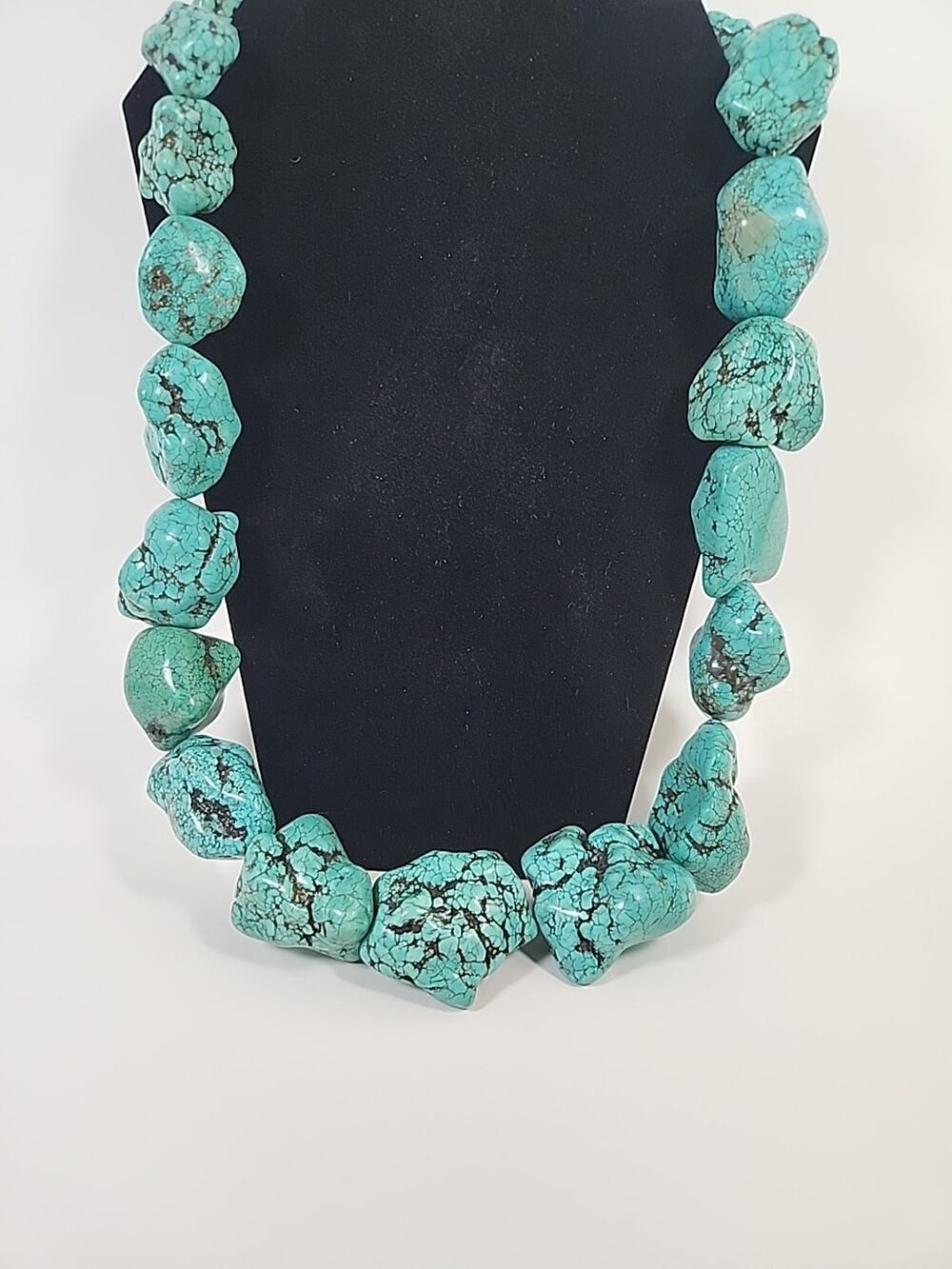 Large Natural Turquoise Necklace 1 Pound 9.6 Oz Total Weight